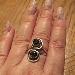 Tourmaline quartz sterling silver ring